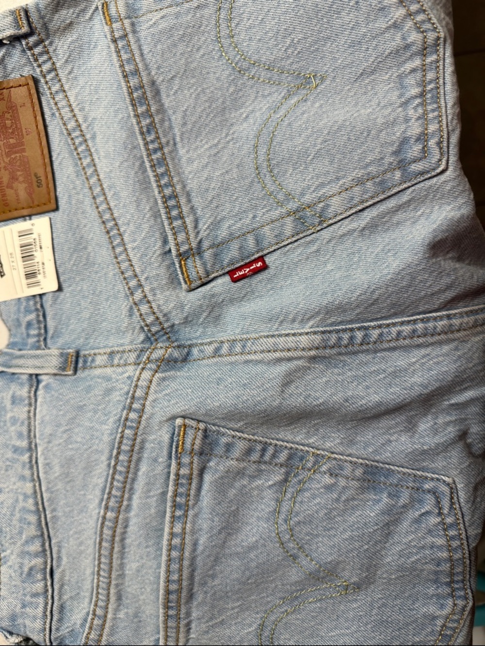 Levi's light blue button-fly 501 original jeans - Picture 3 of 4